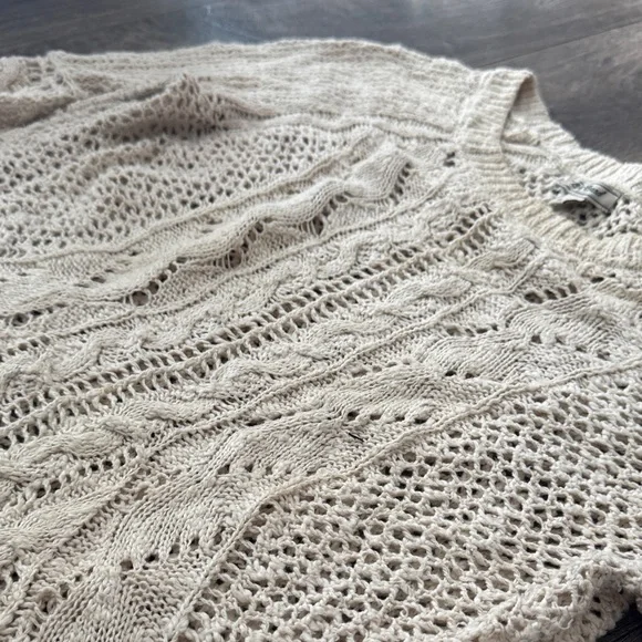 Lucky Brand Women's Cream Cable Knit Sweater - Picture 5 of 6
